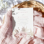 Convite Rosa de Dusty e Casamento Floral de Blush<br><div class="desc">Designer Dusty Rosa e Blush Convite Floral de Casamento Consulte coleção correspondente em Niche e Nest Store</div>