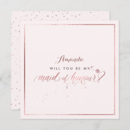 Convite Rosa de Faux PixDezines Dourado Você Madrinha de c