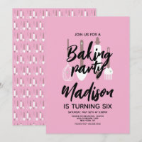 Convite Rosa de Festa de aniversário de cozinheiro