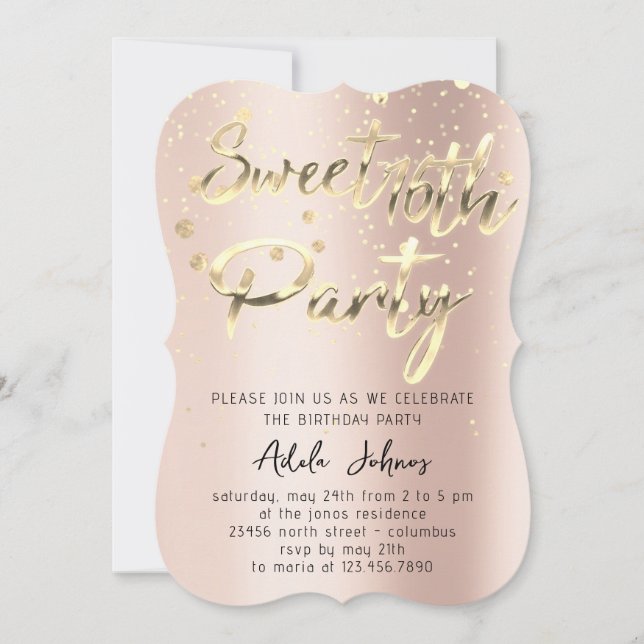 Convite Rosa de Festa de aniversário de Transferência Inst (Frente)