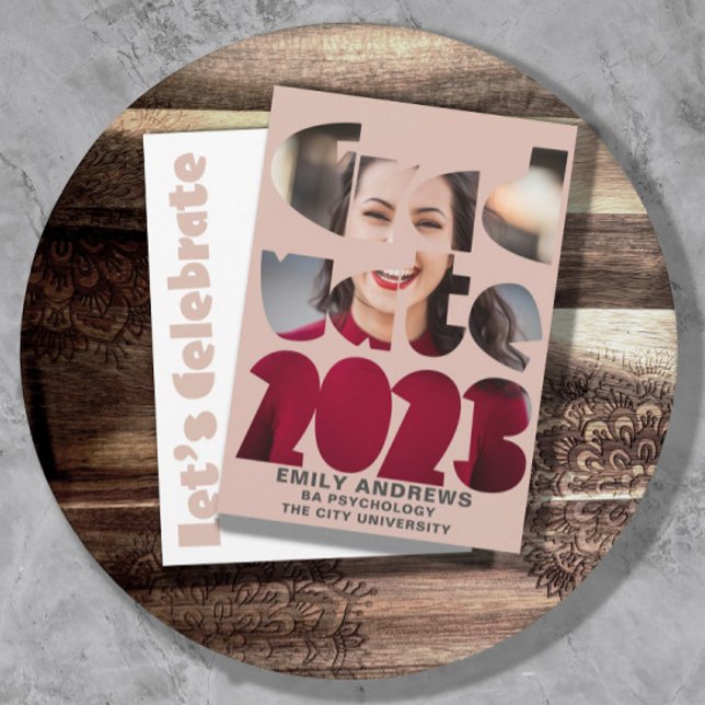 Convite Rosa de Fotografia Simples Mondern (Criador carregado)