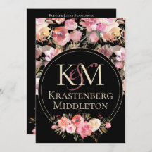 Rosa de inverno do Monograma do Casamento Moody Es