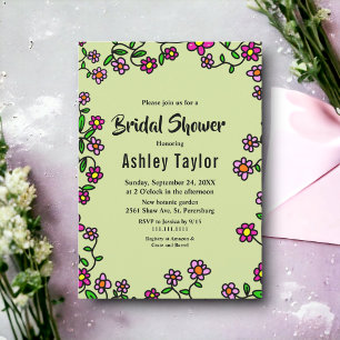 Convite Rosa de Jardim Botânico Chá de panela Floral