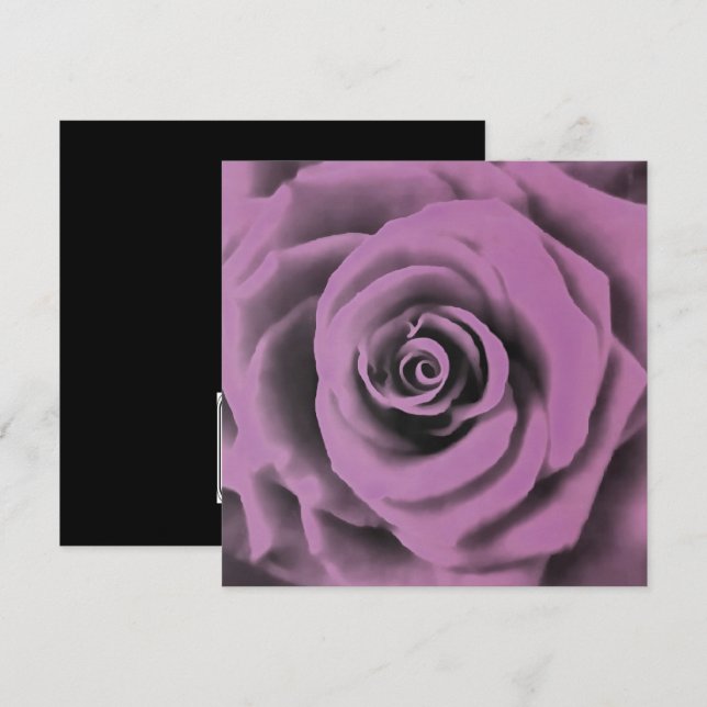 Convite Rosa de Lavanda Grande Escuro Artístico (Frente/Verso)