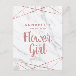 Convite Rosa De Mármore Branco Dourado Você Será Minha Men