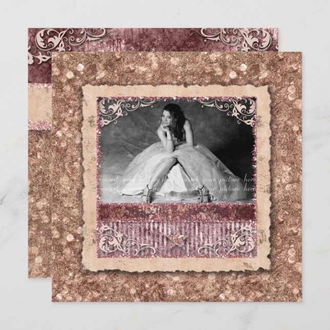 Convite Rosa de Natal do Valedictorian Formando Estrela Do (Frente/Verso)