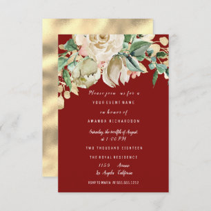 Convite Rosa de Partido do chá de panela Pintado Borgonha