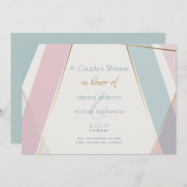 Convite Rosa de Teal Moderno Contemporâneo de Gamas Geomét