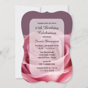 Convite Rosa de tirar o fôlego da Festa de aniversário 6