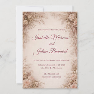 Convite Rosa do Deserto – Casamento Dune & Bloom