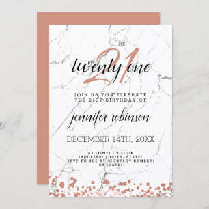 Convite Rosa do Partido Moderno aniversário de 21 anos Mar