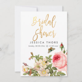 Convite Rosa do PixDezines para Chá de panela jardim/cinta