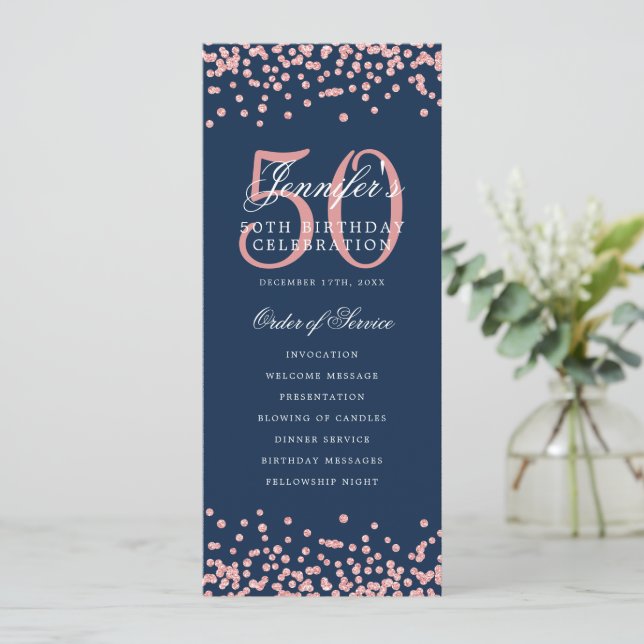 Convite rosa do Programa de 50º aniversário U Marinho Dour (Em pé/Frente)
