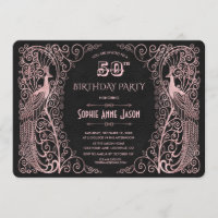 Rosa Dourada Art Peacocks 50ª Festa de aniversário