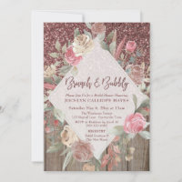 Rosa Dourada Glitter Barn Wood Floral Brunand Bubb