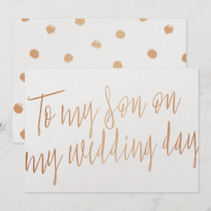 Convite Rosa Dourada Moderna "Para o meu filho no dia do m