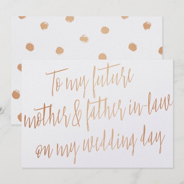 Convite Rosa Dourada "Para meus sogros" (Frente/Verso)