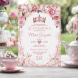 Convite Rosa Dourada Quinceañera Crown Butterfly 15 Anos<br><div class="desc">Rosa Dourada Quinceañera Crown Butterfly Mexicana Convite Mis Quince 15 Anos,  16 Anos Aniversário, </div>