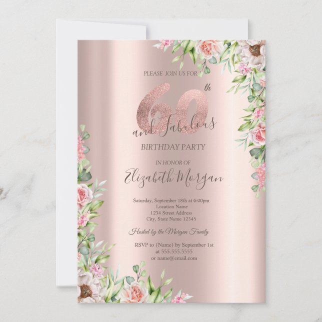 Convite Rosa Dourado, 60º Aniversário das Rosas (Frente)