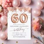 Convite Rosa Dourado Balões 60ª Festa de aniversário<br><div class="desc">Sessenta (60º) Sessenta Festas de aniversário - Balões Dourados e Convite de aniversário Confetti. Este é o Convite Aniversário perfeito para uma Rosa moderna Dourada e brilhante Festa de aniversário Brilhante Rosa Brilhante Girly. Entre em contato com o designer para encontrar itens personalizados correspondentes.</div>
