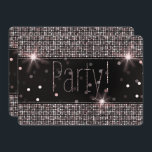 Convite Rosa Dourado Bege Rosa Prata Brilho Brilho Festa<br><div class="desc">Personalize para qualquer evento</div>