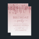 Convite Rosa Dourado brilho de brilho qualquer aniversário<br><div class="desc">Cor-de-rosa-reluzente - Rosa Dourada com brilho brilhante personalizado a qualquer Convite de aniversário etário. Este é o Convite Aniversário perfeito para uma Rosa moderna Dourada e brilhante Festa de aniversário Brilhante Brilhante Brilhante Brilhante. Entre em contato com o designer para encontrar itens personalizados correspondentes.</div>