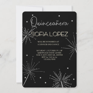 Convite Rosa Dourado Brilho Elegante Quinceañera