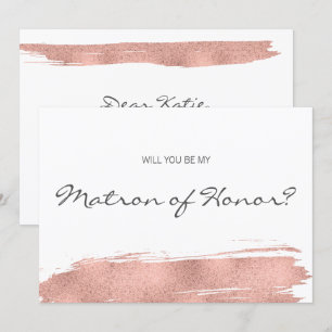 Convite Rosa Dourado Brushbrak é a minha carta de honra