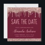 Convite Rosa Dourado Burgundy Glitter Sweet 16 Salvar a Da<br><div class="desc">Rosa Dourado - Rosa e Borgonha Marsala Sparkle Derramando brilho 16 - Festa de aniversário de 16 Raparigas Salvem o Convite para Data. Este convite é perfeito para a Festa de aniversário Sparkle Glitter Sweet 16ª,  que procura celebrar na Rosa Rosa Rosa Rosa Rosa Dourada.</div>