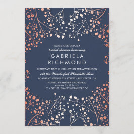 Convite Rosa Dourado Chá de panela Floral Respiratório do