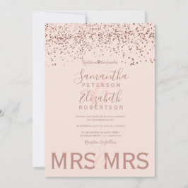 Convite Rosa dourado confetti blusa rosa castigo lésbica