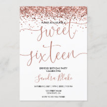 Rosa Dourado Drips Girly Modern Drive por Sweet 16