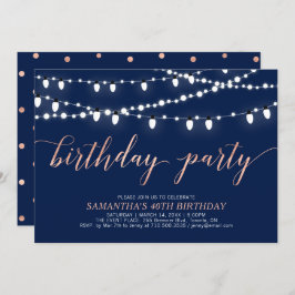 Convite ROSA DOURADO e MARINHO | Festa de aniversário 40 p