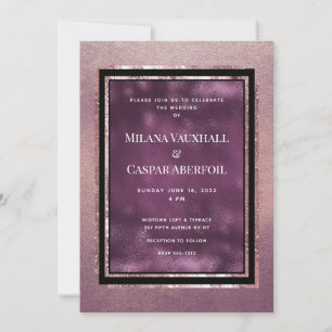 Convite Rosa, Dourado e Tanzanite Galeria Casamento e Part