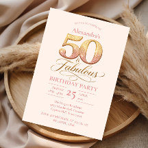 Rosa Dourado Elegante 50º Aniversário
