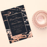 Convite Rosa Dourado Faux Foil Marble Swedezesseis<br><div class="desc">Doce dezesseis convites com fontes de rosa de ouro e sotaque em fundo azul marinho. Verifique em nossa loja mais opções de cores e produtos correspondentes.</div>