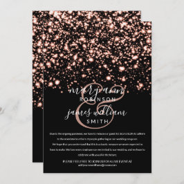 Convite Rosa Dourado Glam Mudou O Casamento Reduzido