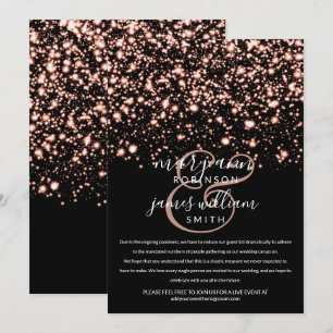 Convite Rosa Dourado Glam Mudou O Casamento Reduzido