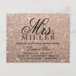 Convite - Rosa Dourado Glit Fab Sra Chá de panela