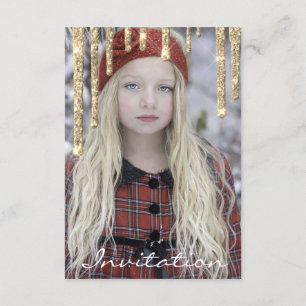 Convite Rosa Dourado Glitter Drives Aniversário Doce