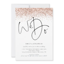 Rosa Dourado Glitter Nós Fazemos QR Casamento