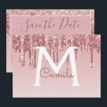 Convite Rosa Dourado Glitter Quinceanera Salve a Data<br><div class="desc">Rosa Dourado Sparkle e Glitter Quinceanera Monographic Name e Initial Save the Date 15 Convite de aniversário. Este convite é perfeito para a Celebração de Glitter Quinceanera,  Rosa Dourada Sparkle,  que quer comemorar em Rosa Rosa Rosa Rosa Dourada.</div>