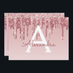 Convite Rosa Dourado Glitter Sweet 16 Salve a data<br><div class="desc">Rosa Dourado Sparkle e gotejando Glitter Doce Dezesseis Monogramas Nome e Salva Inicialmente o Convite de aniversário de Data. Este convite é perfeito para a Festa de aniversário Rosa Dourada Sparkle Glitter Sweet 16 que está a tentar comemorar em Rosa Rosa Rosa Rosa Rosa Dourada.</div>