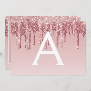 Convite Rosa Dourado Glitter Sweet 16 Salve a data