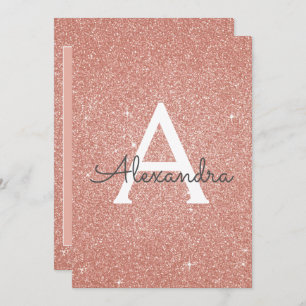 Convite Rosa Dourado Glitter Sweet 16 Salve a data