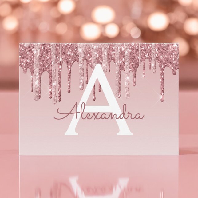 Convite Rosa Dourado Glitter Sweet 16 Salve a data (Criador carregado)