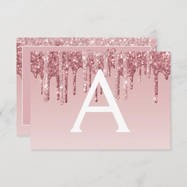 Convite Rosa Dourado Glitter Sweet 16 Salve a data (Frente/Verso)