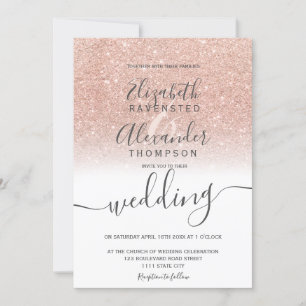 Convite Rosa dourado mbre guião branco mbre casamento