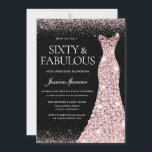 Convite Rosa Dourado Negra Negra 60 Fabuloso aniversário d<br><div class="desc">Rosa Dourado Negra Negra Negra 60 Fabulosa 60º Aniversário Variações de Convite para o convite e itens correspondentes na nossa loja</div>