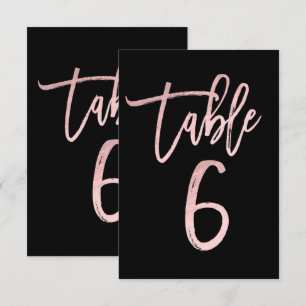 Convite Rosa Dourado Rosa Moderno Número da Mesa em Letra 